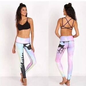 REVOLVE | Teeki | Northern Lights Rainbow Moose Yoga Leggings - Size Large